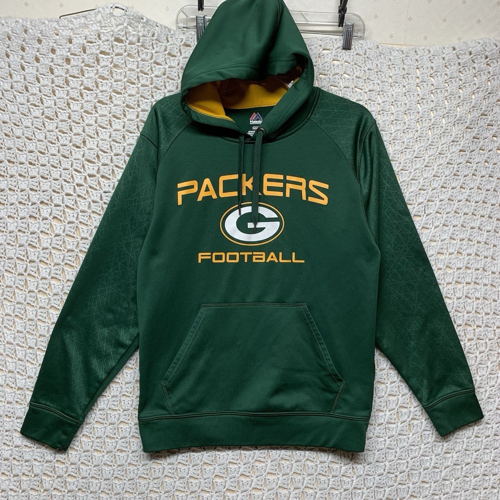 Packers Football Sports Hoodie‎ Sweatshirt Men's Sz S Green Majestic Sweater